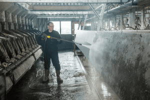 limpieza con agua a presión, con hidrolimpiadora en instalaciones industriales